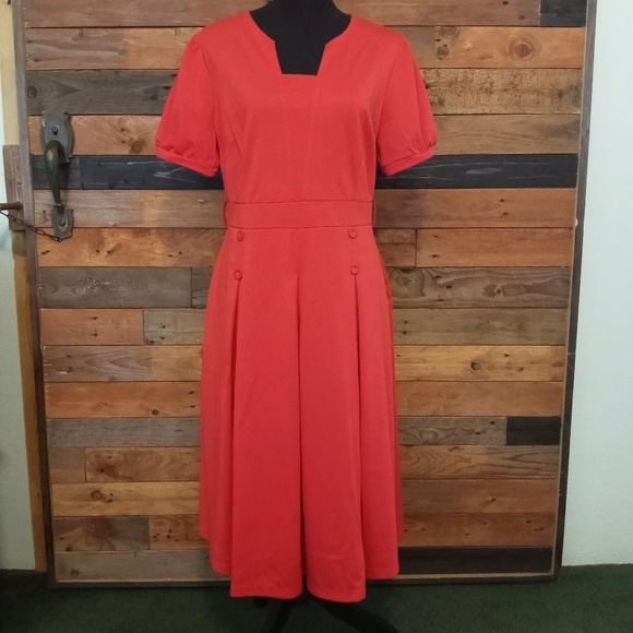 NWT Elainone Fit & Flare Red Dress - Large - Picture 6 of 7